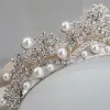 Brillante plata perla diamantes corona tiara elegante hermosa mujer peluquería con adornos regalo Application Scenario